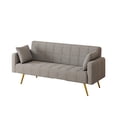 thumbnail image 6 of ARCTICSCORPION 71.7 inch Teddy Fleece Loveseat, Modern 2 Seat  Sofa Couch with Two Throw Pillows and Gold Metal Leg, Grey, 6 of 7