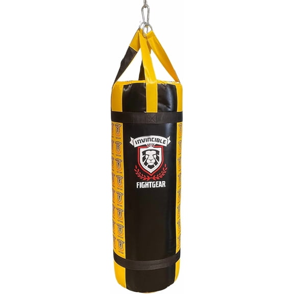 Heavy Punching Bag for Boxing, MMA & Muay Thai, Ballistic Nylon, Shock-Absorbing Foam, Reinforced Straps, Home Gym & Professional Training Bag (100 LB)