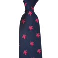 thumbnail image 2 of SummerTies Turtle Necktie - Pink on Navy, Woven Silk, Standard Length, 2 of 2
