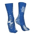 thumbnail image 7 of KLL Compass Print Womens Crew Socks Athletic Middle Tube Long Socks Novelty Socks Gifts For Men, 7 of 7