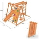 thumbnail image 2 of Avenlur Juego de Gimnasio de Jungla Plegable para Interiores y Exteriores 7 en 1 de Castaño para Niños de 2 a 6 Años con Tobogán, Muro de Escalada en Roca, Escalera de Escalada, Red para Cuerdas, Barr, 2 of 5