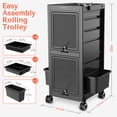 thumbnail image 5 of TASALON Premium Lockable Salon Trolley Cart with Wheels and 6 Drawers & 2 Bucket, 5 of 7