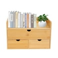thumbnail image 3 of Bamboo Desk Organizer with 3 Drawers Office Tabletop Mini Countertop Storage Box, 3 of 9