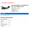 thumbnail image 2 of Rear Left Trailing Arm - Compatible with 2016 - 2021 Hyundai Tucson 2017 2018 2019 2020, 2 of 2