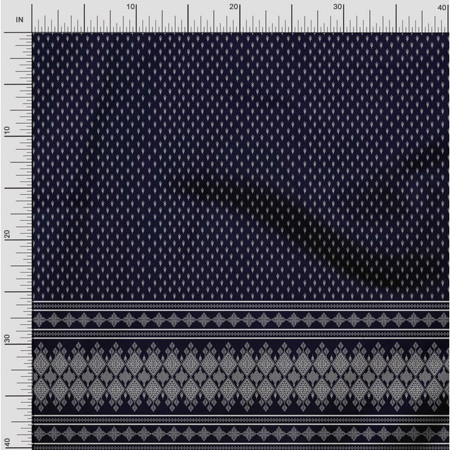 Soimoi Polyester Crepe Fabric Geometric Panel Print Fabric by The Yard 42 Inch Wide