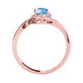 thumbnail image 4 of Mauli Jewels Engagement Rings for Women 1.00 Carat Halo Diamond & Blue Topaz Gemstone Ring In Solid Prong-Setting Solid 14K Rose Gold, 4 of 4