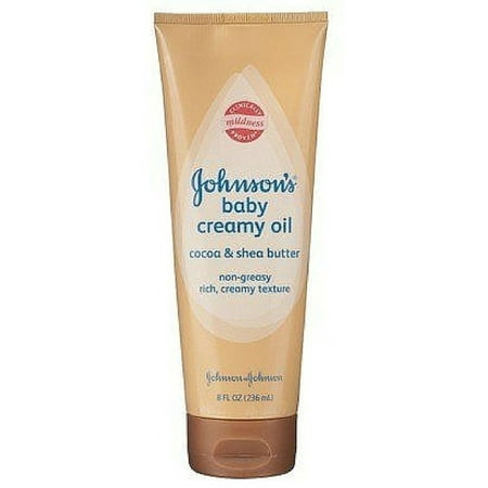 JOHNSON'S Baby Creamy Oil, Cocoa & Shea Butter 8 oz (Pack of 3)
