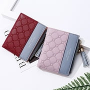 Fashion Women Wallets Female PU Leather Wallet Mini Ladies Purse Zipper Clutch Bag Money Card Holder for Women Girl(Purple)