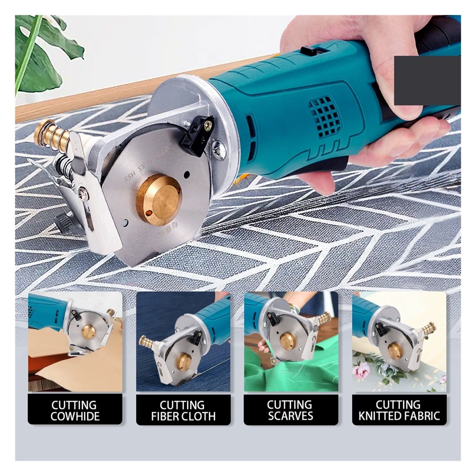 Electric Round Scissors Cloth Cutter Fabric Knife Shear Cutting DIY Apparel Sewing Power Tool ,Sharp & Durable