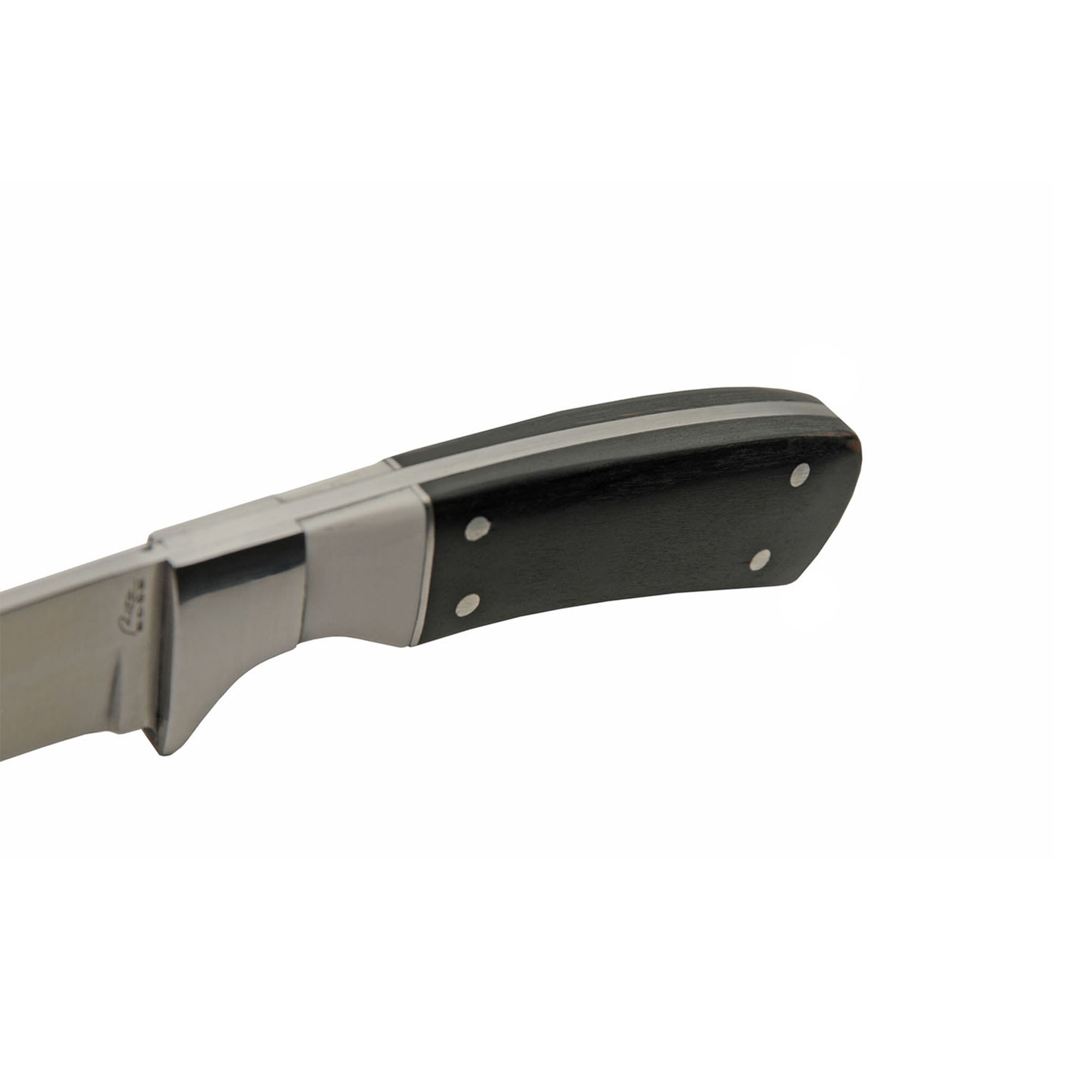 SZCO 7" Guthook Utility Knife with White Spacer Pakkawood Handle & Nylon Sheath