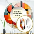 thumbnail image 3 of Designart "Blue Orange Mid Century Geometric composition I" Abstract Collages Blue Large Round Mirror - Round Mirror Wall Décor - Mid-Century Round Printed Mirror 36" x 36" Inch, 3 of 5