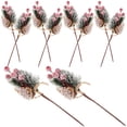 thumbnail image 3 of MasteelfCA ULTNICE 10 Pcs Petits Pics de Pin Artificiels Stimulation Aiguilles de Baies Ornements de Fleurs Rouges pour Arrangements Floraux de Noël Couronnes et Décorations de Vacances, 3 of 8