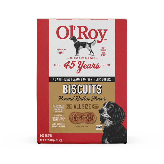 Ol' Roy Peanut Butter Flavor Biscuits for All Size Dogs, 5 lb Box