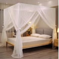 thumbnail image 3 of 4 Corner Hanging Bed Canopy Cover Net Bedding or Outdoors Netting Fit Twin, Full, Queen, King Bed Protection Bedroom Decorative,75"W x 84"L, 3 of 6