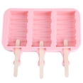 thumbnail image 5 of Home Made Cute Pattern Ice Cream Mould DIY Silicone Mold Ice Maker Molds with Lid Stick(3 Wavy Mold 50 Sticks ), 5 of 5