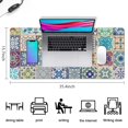 thumbnail image 5 of Long Mouse Pads for Desk,Multicolor Ethnic Geometric Patchwork Desk Mats on Top Of Desks, Desk Mouse Pad Extra Large with 3mm Non-Slip Base and Stitched Edge for Gaming,Work,Home 35.4"x15.7", 5 of 5