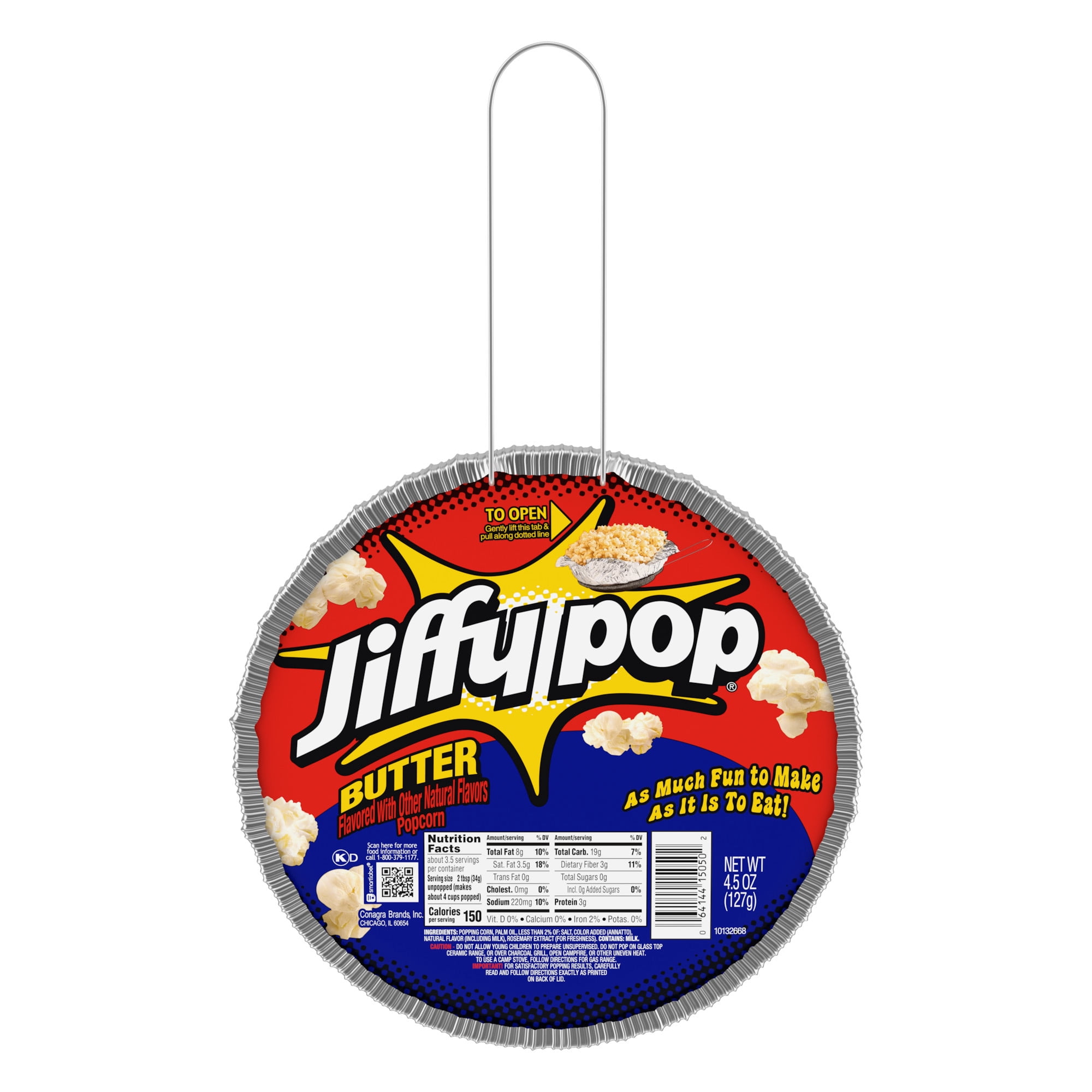 (5 pack) JIFFY POP Butter Flavored Popcorn, Stovetop Popping Pan, 4.5 oz.