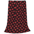 thumbnail image 2 of Fotbe Sexy Red Lips Kiss Manta de Franela Acolchonada con Estampado, Súper Suave y Esponjosa, Extra Grande para Sofá, Cama, Uso Todo el Año-80"x60", 2 of 7