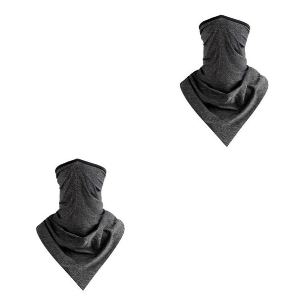 Eigraketly Ciclismo cara bufanda protección a prueba de viento al aire libre elástico protector solar seguridad deporte lavable reutilizable pesca Gris oscuro 2piezas Eigraketly CBP254211
