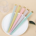 thumbnail image 2 of Pnellth 5 Pairs Chopsticks High Strength Food Grade BPA Free Non-Slip Design Reusable Chopsticks Tableware Kitchen Tools, 2 of 7