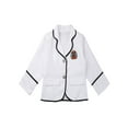 thumbnail image 5 of iiniim Girls School Uniforms Suit Jacket Coat Tops with Shirts Pleated Skirt Anime Sailor Clothings Size 4-14 White 4-5, 5 of 7