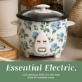 thumbnail image 2 of COOK WITH COLOR Rice Cooker, 6-Cup with Tempered Glass Lid, Floral Blue/Green, 2 of 8