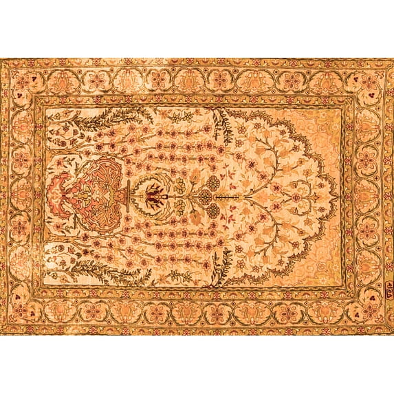 Ahgly Company Indoor Rectangle Persian Orange Traditional Area Rugs, 5' x 8'