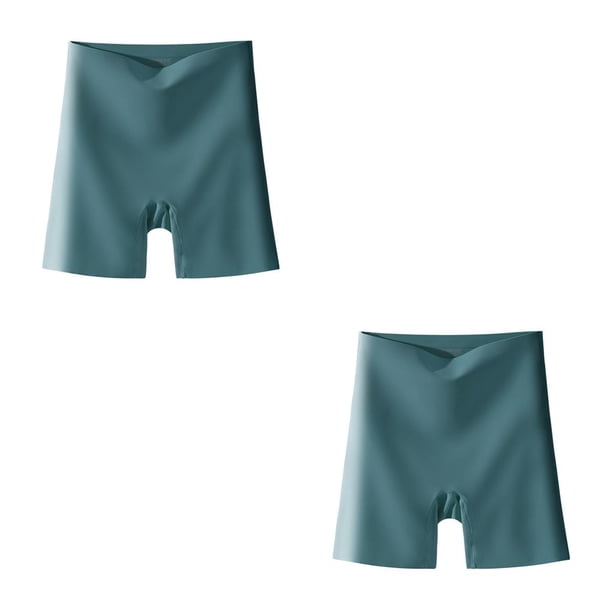 Sonducket Pantalones de seguridad de cintura alta para mujer, debajo de la , bragas de realce de verano, ropa interior de realce de cadera y Verde METRO(80-100kg) 2Conjunto
