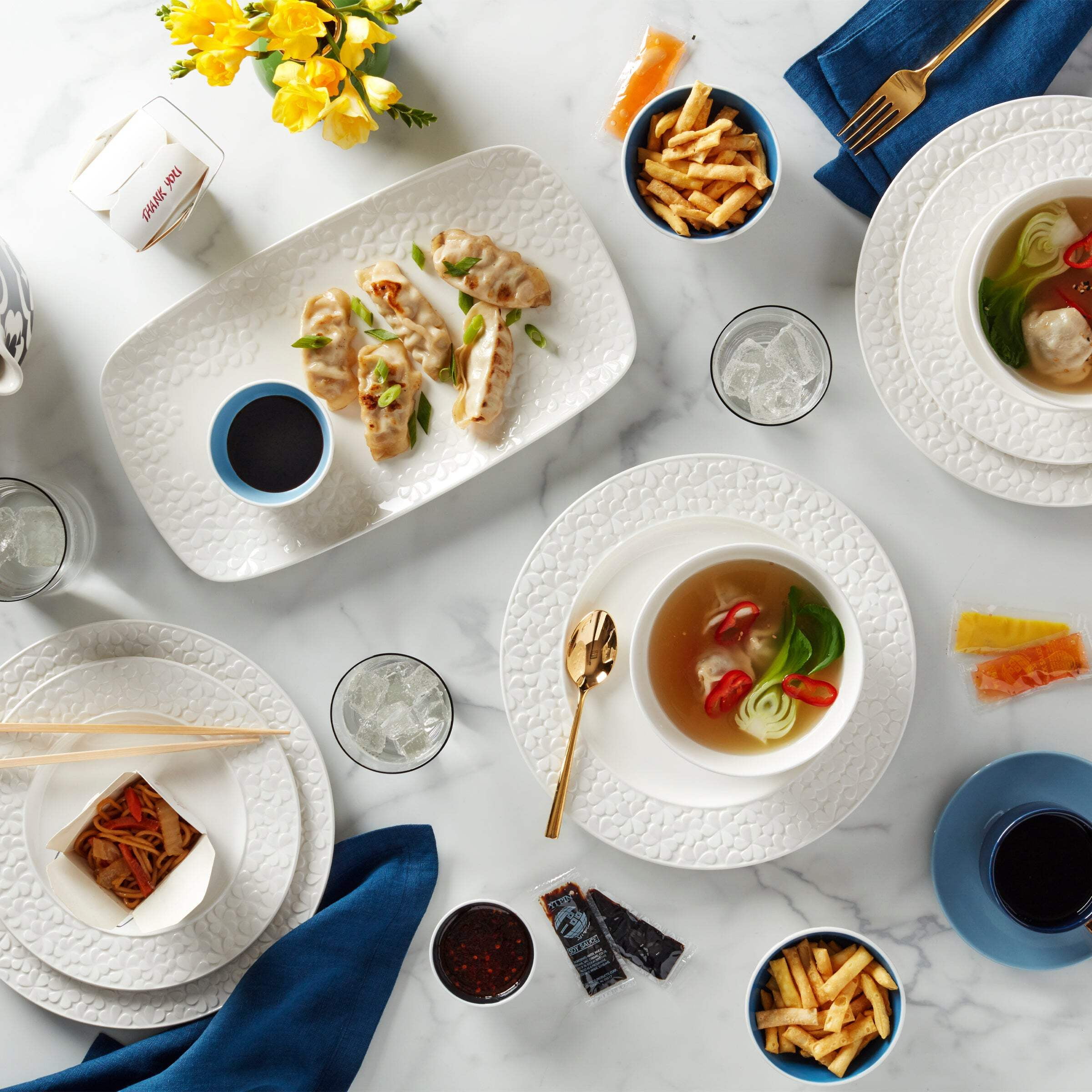 Lenox Kate Spade Blossom Lane 16-Piece Dinnerware Set, White
