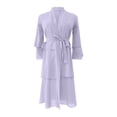 thumbnail image 5 of Xdegoge Kids 2 Piece Abaya Set Long Sleeve Tiered Layered Ruffle Open Front Cardigan and Maxi Dress Outfits Girls Modest Elegant Evening Wear, 5T-14Y, 5 of 8