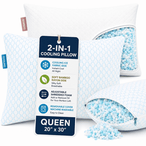 Virtu Cooling Memory Foam Pillow Queen 2-Pack