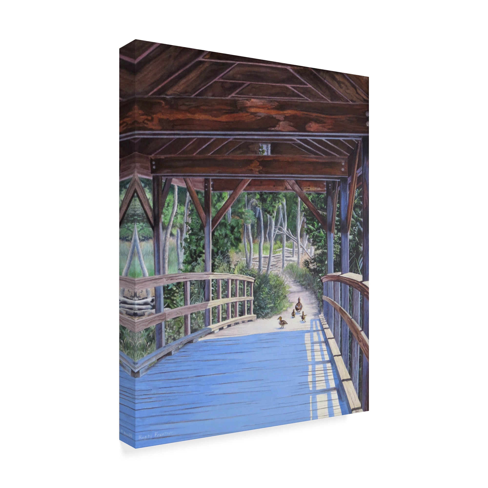 Trademark Fine Art 'Covered Bridge' Canvas Art by Rusty Frentner