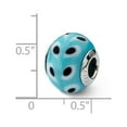 thumbnail image 2 of Sterling Silver Reflections Lt. Blue White Black Italian Murano Bead Charm - Measures 13.64x10.91mm Wide, 2 of 2