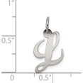 thumbnail image 4 of Sterling Silver Rhodium-Plated Fancy Script Letter L Initial Charm Made In United States qc5086l, 4 of 5