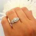 thumbnail image 3 of 0.65 Carat (ctw) 14k White Gold Round Diamond Ladies 3 stone Bridal Engagement Ring, 3 of 4
