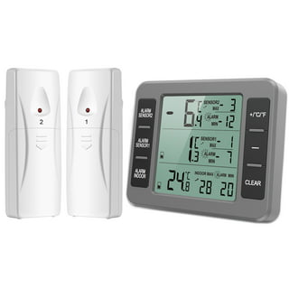 AcuRite 00986A2 Digital Refrigerator Thermometer and Freezer Thermometer  with Audible and Visual Alarm, All-time High