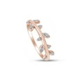 thumbnail image 2 of Natural Diamond Accent leaf Wedding Band Ring in 14k Rose Gold Plated 925 Sterling Silver For Women(1/20 Cttw,I-J Color,I2-I3 Clarity)-7, 2 of 7