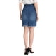 thumbnail image 3 of Faldas de mezclilla para mujer INSPIRE CHIC, desgastadas, de cintura alta, con dobladillo rasgado, faldas de jeans lavadas con bolsillos, azul vintage L, 3 of 6