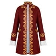 thumbnail image 3 of QATAINLAV Mens Medieval Vintage Coat Steampunk Halloween Cosplay Costumes Victorian Jacket Festvial Outfits, Red, L, 3 of 9