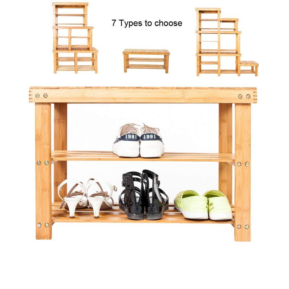Ktaxon 100 Natural Bamboo Shoe Bench Shoe Rack Organizer Entryway