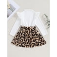 thumbnail image 4 of Bagilaanoe Little Girl Fall Dress Long Sleeve A-line Dresses 4T 5T 6T 7T Kids Leopard Patchwork Dress, 4 of 8