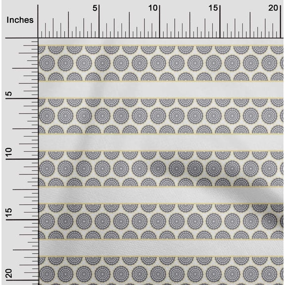 oneOone Cotton Poplin Gray Fabric Circle Block Dress Material Fabric Print Fabric By The Yard 42 Inch Wide