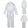thumbnail image 2 of 6pc Infant Toddler & Boy Baptism Easter Formal White Tuxedo Suit  Stole Sm to 20, 2 of 6
