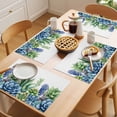 thumbnail image 5 of Green Blue Succulent Placemats Set of 12 Summer Botanical Tropical Place Mats Indoor Wipeable Table Mats Washable Cloth Dining Table Placemats for Kitchen Holiday Party Home Decor 13x19 Inch, 5 of 9