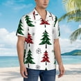 thumbnail image 3 of Kll Men'S Hawaiian Shirt Short Sleeve Button Down Beach Shirts-Buffalo Plaid Christmas Trees, 3 of 7