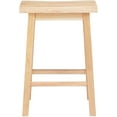 thumbnail image 2 of Favory 24 Inch High Easy to Maintain Single A Frame Classic Bar Stool Saddle-Seat with Built in Bars as Footrests, Natural Wood, 2 of 7