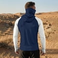 thumbnail image 4 of Men's UPF 50+ Sun Protection Compression Hooded Shirt, Slim Fit Long Sleeve Color Block Rash Guard with Integrated Face Mask for Fishing and Hiking, 4 of 6