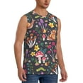 thumbnail image 2 of Easygdp Mushrooms Snails Butterflies Men's Breathable Tank Tops Sleeveless Sporty T Shirts for Basketball, Mountaineering, Bodybuilding -Large, 2 of 8