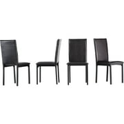Declan Faux Leather Metal Chair, Set of 4, Dark Brown by Weston Home