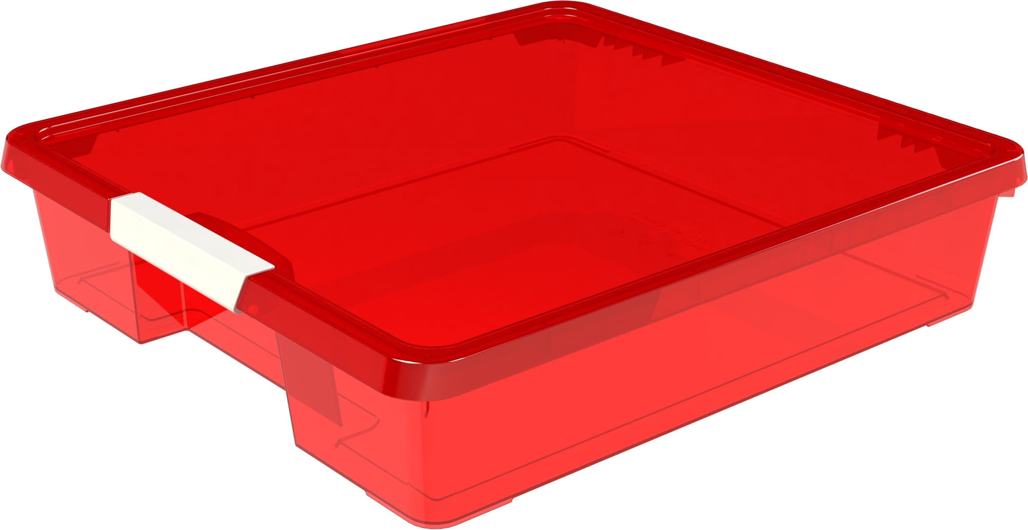 Storex Classroom Craft Project Box – Stacking Plastic Organizer Fits 12x12  Scrapbooking Paper, Purple, 5-Pack (63206U05C)